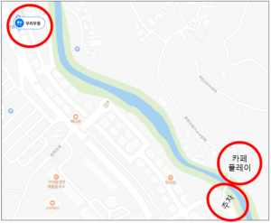 북한산 우리우동, 카페 계곡, 주차 지도 위치